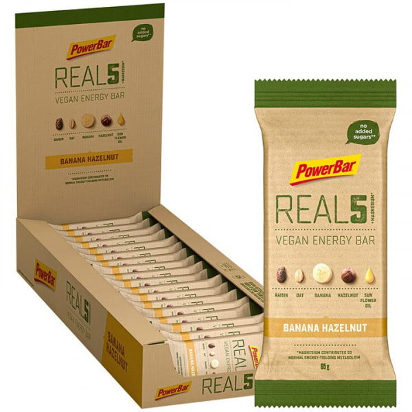 Barrita Real5 Vegan Energy Banana Hazelnut 18 unidades/caja Barrita Real5 Vegan Energy Banana Hazelnut 18 unidades/caja